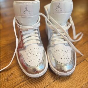 Nike Air Jordan Sneakers - White and Silver